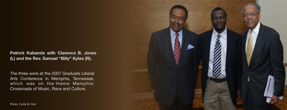 Patrick Kabanda with Clarence B. Jones (L) and the Rev. Samuel “Billy” Kyles (R)